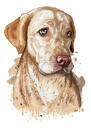 Golden Retriever Portrait in Watercolor