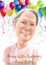 Doğum Günü Hediyesi için Renkli Stilde Büyükanne Karikatürü