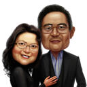 Regalo de retrato de dibujos animados de padres de color