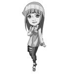Anime Black and White Full Body Character