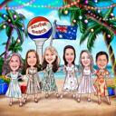 Tropische kerstkaartkarikatuur