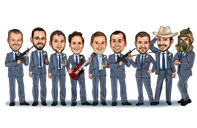 Funny Groomsmen Drawing on White Background