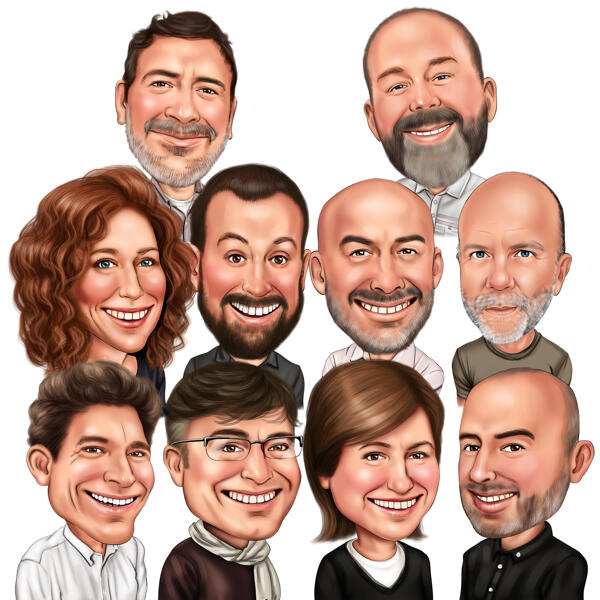 Exaggerated Group Caricature