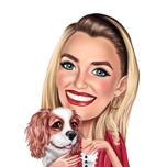 Ejer med spanielkarikatur