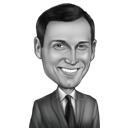 Black and White Business Man Cartoon