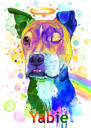 Akvareļa suns zaudējuma dāvana piemiņas portrets ar fonu