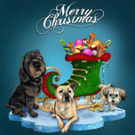 Christmas Pet Portrait for Custom Xmas Card
