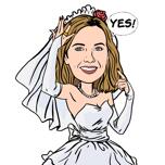 Caricatura della sposa pop art