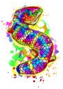 Aquarell Leguan Porträt handgezeichnet von Fotos