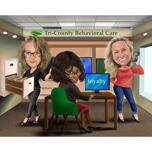 Full Body Caricature from Photos for Colleagues Gift