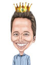 Custom Caricature as Royal King with Crown