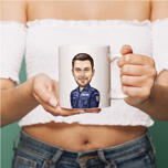 Tasse de police personnalisée avec caricature d'officier