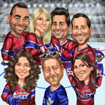 Hockey Team Caricature in Uniforms