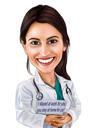 Krankenschwester-Porträt, farbige Zeichnung