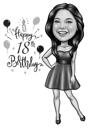 17th Anniversary Birthday Caricature from Photos