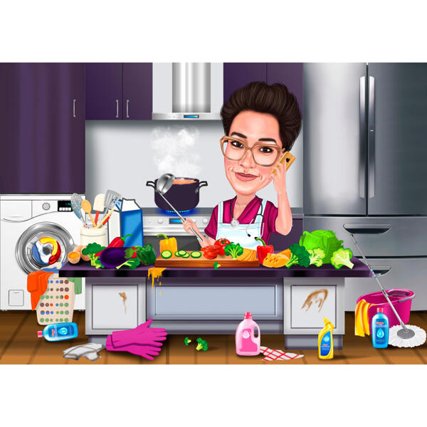 Caricature personnalisée de Super Mother