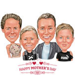 Family Caricature for Mother's Day Gift