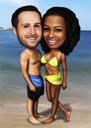 Couple sur la plage tropicale
