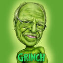 Custom Grinch Caricature Hand-Drawn from Photo