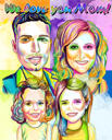 Watercolor Mother's Day Gift - Family Caricature