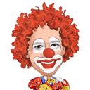Clownkarikatuur: digitale kleurstijl