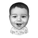 Portrait de bébé de dessin animé en style numérique