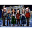 Custom Happy New Year Caricature Holiday Card
