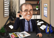 Custom Person Retirement Gift Caricature in Color Style from Photos