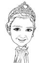 Cartoon Character Caricature in Black and White Outline Art Style from Photos