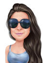 Osoba v karikatuře sluneční brýle v barevném stylu z fotografie