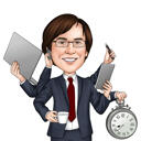 Farvet multitasking-karikatur