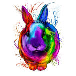 Rainbow Rabbit Portrait