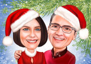 Пара в роли Санта-Клауса и миссис Клаус