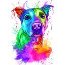 Retrato en acuarela de un Staffordshire Bull Terrier a partir de fotografías