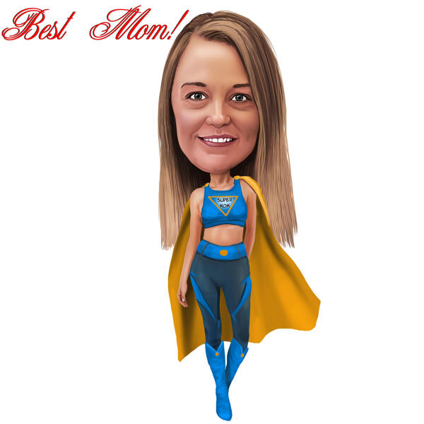 Desenho de mãe super-heroína