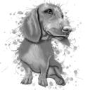 Portrait complet du corps de chien aquarelle nuances de gris à partir de photos