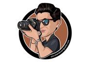 Caricatura de logotipo personalizado em círculo