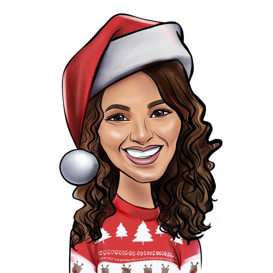 Weihnachts-Cartoon-Portraitzeichnung