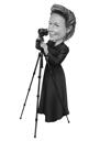 Full Body Photographer Caricature from Photos in Black and White Drawing Style