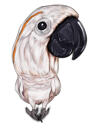 Portrait de dessin animé d'oiseau personnalisé dans un style numérique couleur à partir de la photo