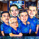 Pintura a óleo: Caricatura de amigos a partir de fotos
