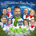 Boss Christmas Gift Caricature from Photos