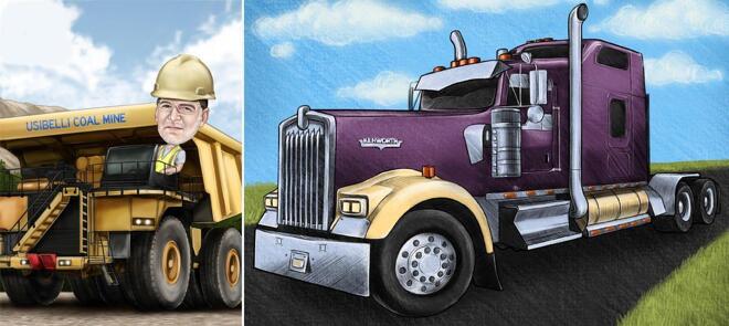 Карикатура грузовика