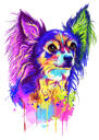 Chihuahua akvarellporträtt från foton i konstnärlig stil