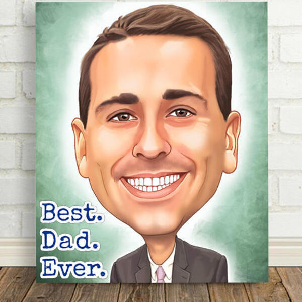 Stampa su tela tesa: disegno personalizzato per la festa del papà da foto