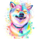 Kemik etiketli suluboya köpek portresi
