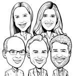 Dessin de caricature de groupe de contours