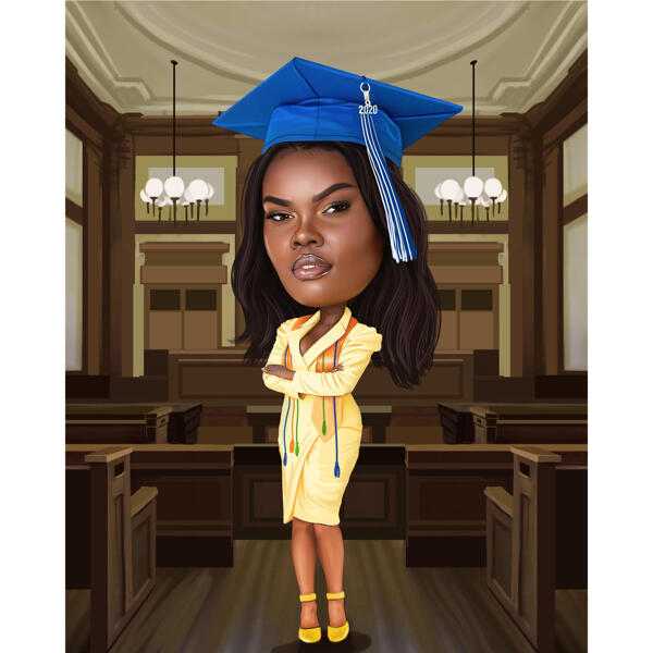 Future Lawyer in Court - Graduation Caricature Gift