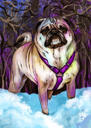 Any Pet Painting from Photos with Background: Watercolor Style