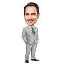 Caricatura de hombre de negocios de cuerpo entero con traje